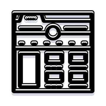 Industrial control panel concept line art drawing 스톡 일러스트