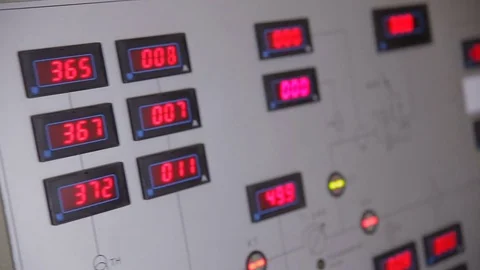 Industrial control panel in control room of a industrial power factory Stock Footage 69797933