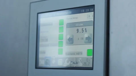 Industrial control panel display at factory. Sensor screen of cnc machine Video stock 61864926