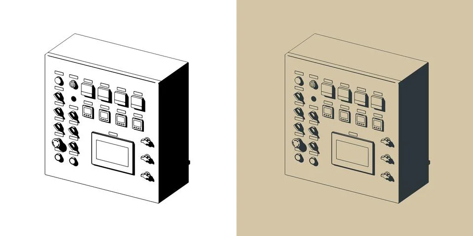 Industrial control panel Stock Illustration