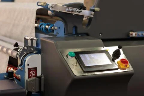 Industrial control panel with touchscreen Stock Photos