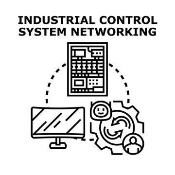 Industrial control system networking and automation strategy 스톡 일러스트