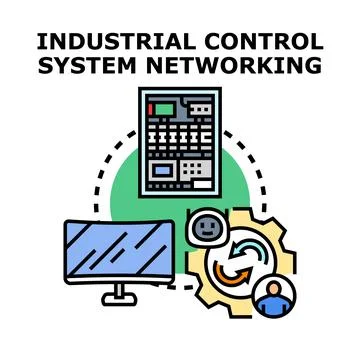 Industrial control system networking and automation strategy Stockillustratie