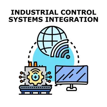 Industrial control systems integration concept vector illustration 库存插图