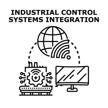 Industrial control systems integration concept vector illustration Stock Illustration