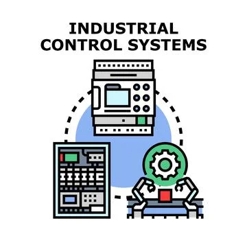 Industrial control systems managing modern production automation Stock Illustration