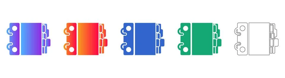 Industrial Controller Panel Icon Set Illustrazione stock