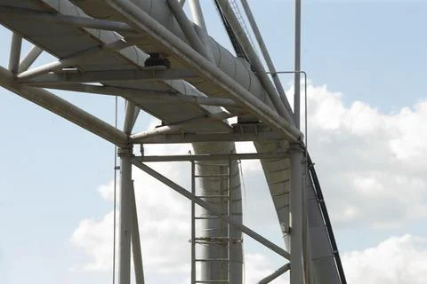 Industrial Conveyer System with Structural Framework Stock Photos