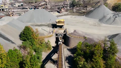 Industrial Conveyor Machinery at Quarry Processing Plant Stock Footage 332621038
