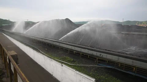 An Industrial Conveyor System Effectively Handling Bulk Material For Various Stock Footage 285962021