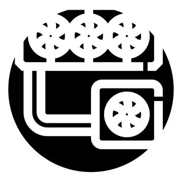 Industrial cooling air conditioning system icon design Ilustración de archivo
