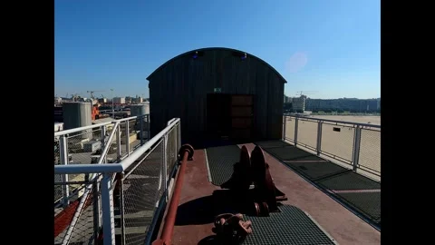 Industrial Crane in Action at the Cargo Dock Stock Footage 288226170