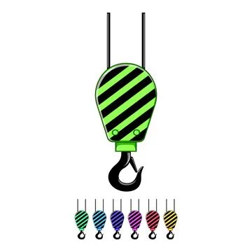 Industrial crane hook cartoon vector graphic Stock Illustration
