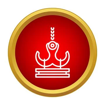 Industrial crane hook lifting cargo icon Ilustración de archivo