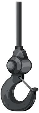 Industrial Crane Hook Vector Illustration in Dark Tones Illustrazione stock
