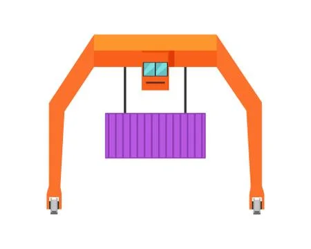 Industrial Crane Loading Container Illustrazione stock