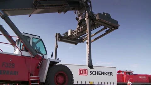 Industrial Crane Loading Containers for Efficient Transport Video stock 315666337