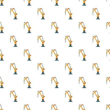 Industrial crane machinery pattern for construction wallpaper 스톡 일러스트