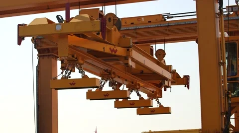 Industrial Crane With Magnets Stock Footage 63990017