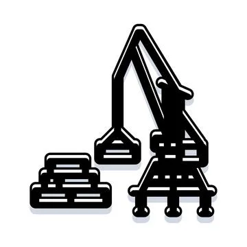 Industrial crane moving cargo for global logistics Stock Illustration