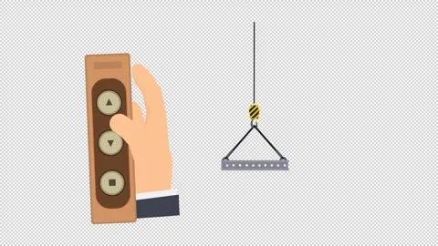 Industrial Crane Remote Control Concept Vídeo Stock 347442506