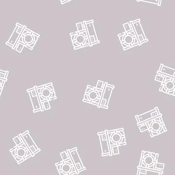 Industrial crimping machine line vector seamless pattern 库存插图
