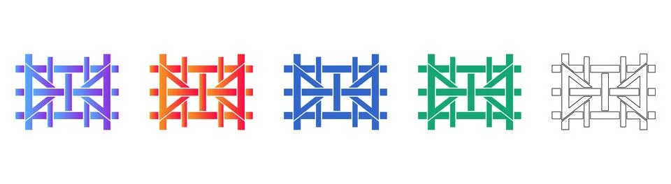 Industrial Cross Bracing Vector Set Stock Illustration