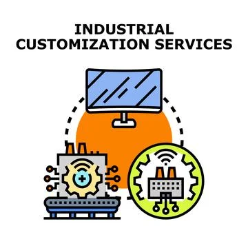 Industrial customization services concept vector illustrating production Stock Illustration