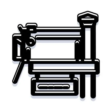 Industrial cutting machine tool engineering equipment icon Stock Illustration