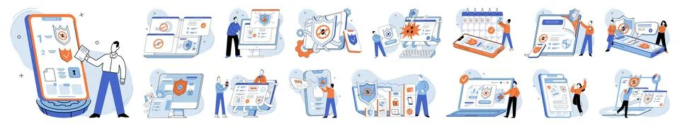 Industrial cyber security. The analysis risks helps develop effective security 스톡 일러스트