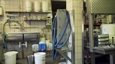 Industrial Dairy Kitchen Stock Footage 35179239