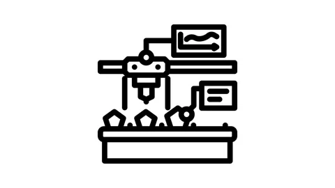 Industrial data analytics industry 5 line icon animation Stock Footage 326751439