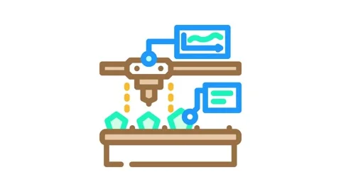 Industrial data analytics industry 5 color icon animation Stock Footage 327259498