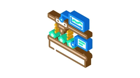 Industrial data analytics industry 5 isometric icon animation Stock Footage 327280376