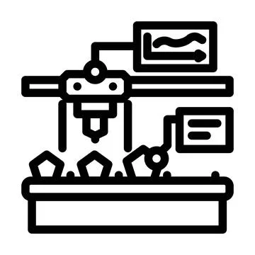 Industrial data analytics industry 5 line icon vector illustration Illustrazione stock