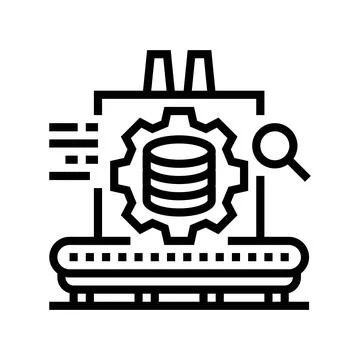 Industrial data analytics industry 5 line icon vector illustration Stock Illustration