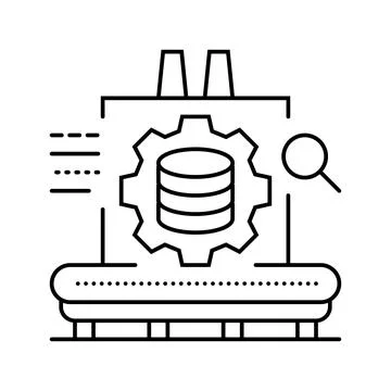 Industrial data analytics industry 5 line icon vector illustration Illustrazione stock