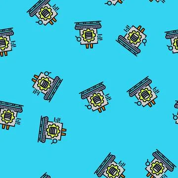 Industrial data analytics industry 5 vector seamless pattern Stock Illustration