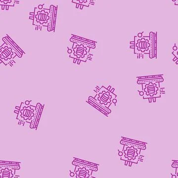 Industrial data analytics industry 5 line seamless pattern Stock Illustration