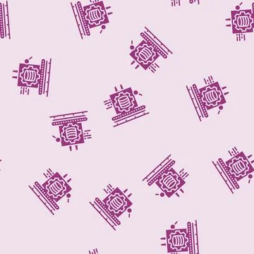 Industrial data analytics industry 5 glyph seamless pattern Stock Illustration