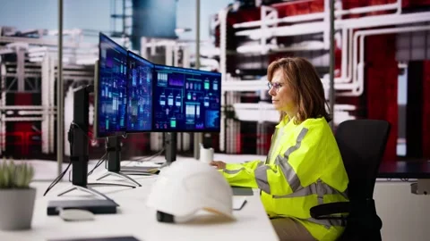 Industrial Data Automation System On Computer Stock Footage 273120862