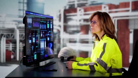 Industrial Data Automation System On Computer Video stock 274778289