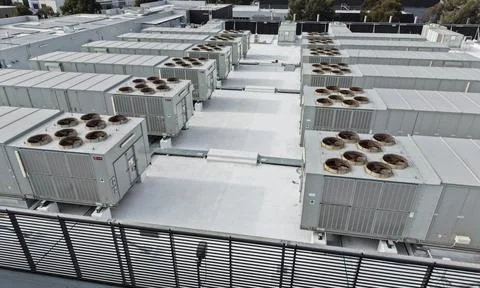 Industrial Data Centre Cooling Units Stock Photos