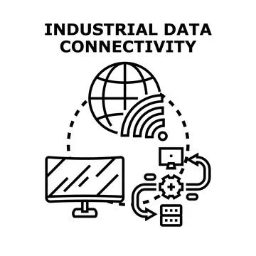 Industrial data connectivity network computing system concept Stock Illustration