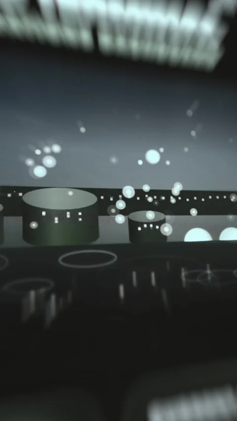 Industrial Data Particles Above Storage Tanks Stock Footage 340551239