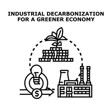 Industrial decarbonization creating greener economic future Stock Illustration