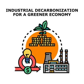 Industrial decarbonization creating greener economic future Stock Illustration