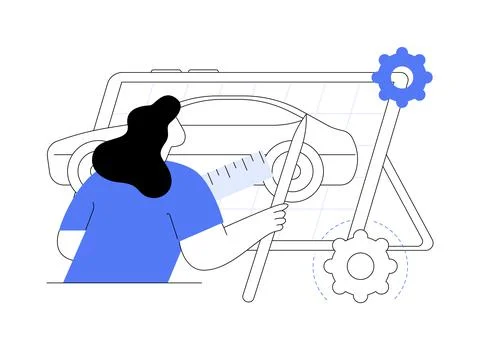 Industrial design abstract concept vector illustration. Illustrazione stock