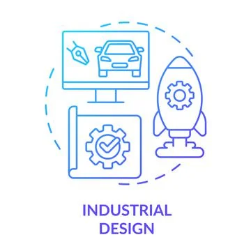 Industrial design blue gradient concept icon Stock Illustration