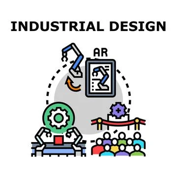 Industrial design process with augmented reality and manufacturing Illustrazione stock